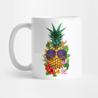 Hawaii Pineapple Aloha Flower Beach Mug